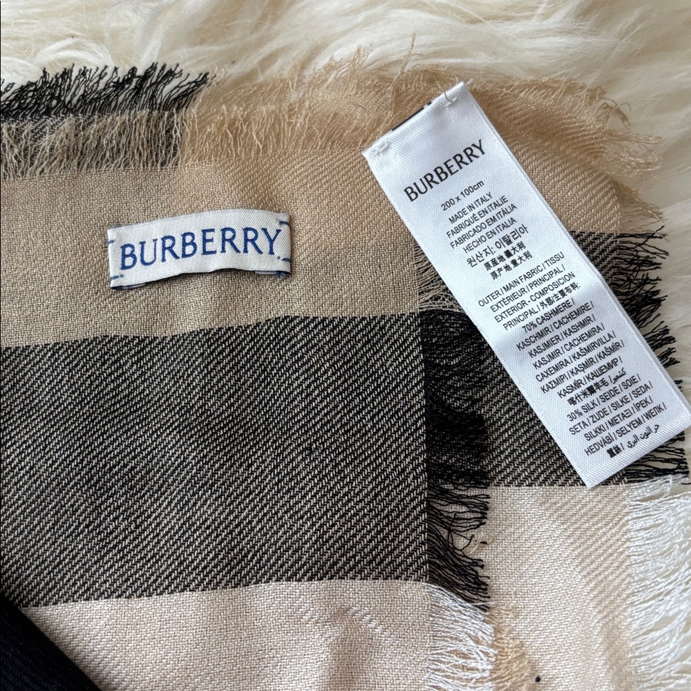 BURBERRY Cashmere Silk Scarf - Picture 5 of 6